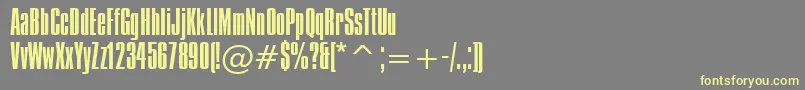CompactaLightBt-fontti – keltaiset fontit harmaalla taustalla
