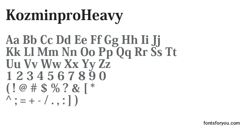Schriftart KozminproHeavy – Alphabet, Zahlen, spezielle Symbole