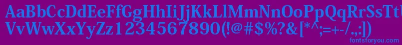 KozminproHeavy Font – Blue Fonts on Purple Background