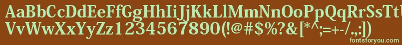 KozminproHeavy Font – Green Fonts on Brown Background