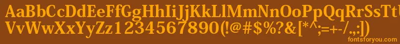 KozminproHeavy Font – Orange Fonts on Brown Background