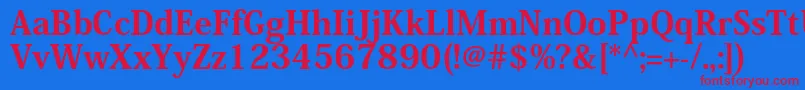 KozminproHeavy Font – Red Fonts on Blue Background