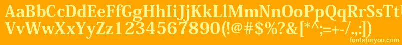 KozminproHeavy Font – Yellow Fonts on Orange Background