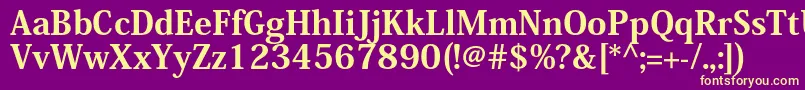 KozminproHeavy Font – Yellow Fonts on Purple Background