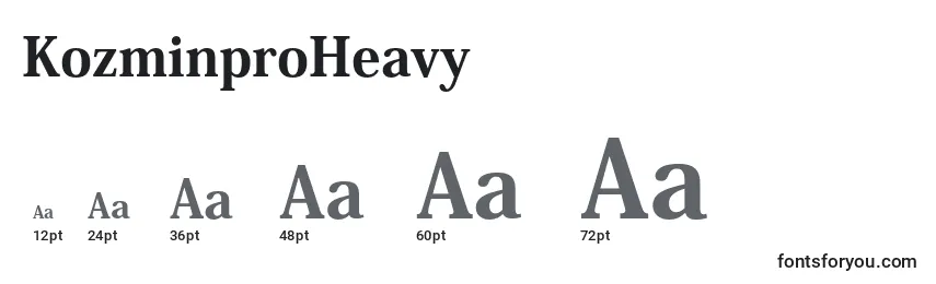 Размеры шрифта KozminproHeavy