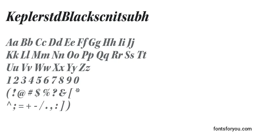 Шрифт KeplerstdBlackscnitsubh – алфавит, цифры, специальные символы