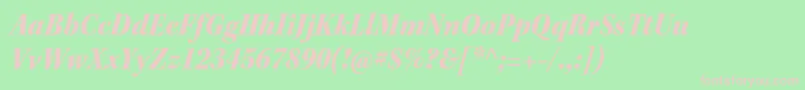 KeplerstdBlackscnitsubh-fontti – vaaleanpunaiset fontit vihreällä taustalla