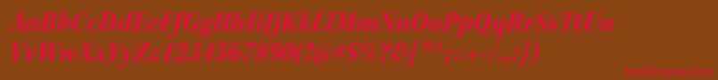 フォントKeplerstdBlackscnitsubh – 赤い文字が茶色の背景にあります。