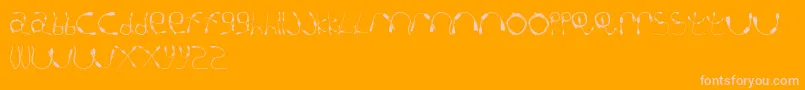 CableGuy-Schriftart – Rosa Schriften auf orangefarbenem Hintergrund