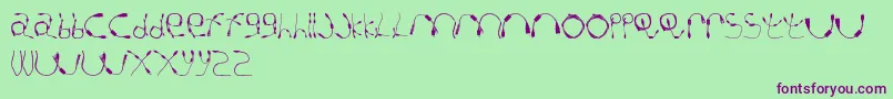 フォントCableGuy – 緑の背景に紫のフォント