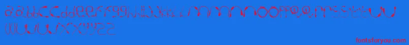 CableGuy Font – Red Fonts on Blue Background