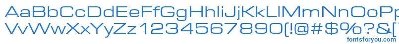 MicrosquareExRegular-Schriftart – Blaue Schriften auf weißem Hintergrund
