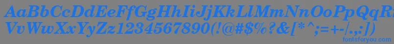 CenturySchoolbookBoldItalicSwa Font – Blue Fonts on Gray Background