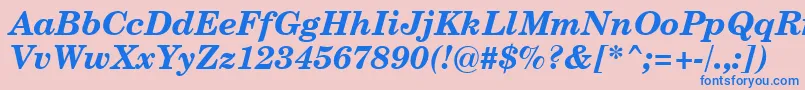 CenturySchoolbookBoldItalicSwa Font – Blue Fonts on Pink Background