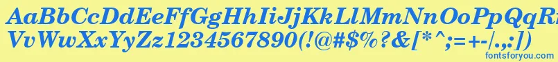 CenturySchoolbookBoldItalicSwa Font – Blue Fonts on Yellow Background