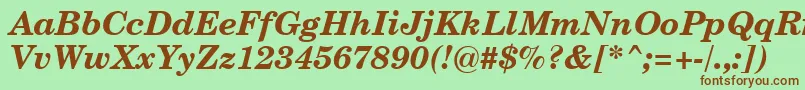 CenturySchoolbookBoldItalicSwa Font – Brown Fonts on Green Background