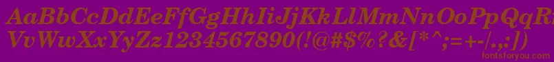 CenturySchoolbookBoldItalicSwa Font – Brown Fonts on Purple Background