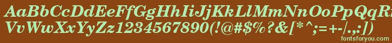 CenturySchoolbookBoldItalicSwa Font – Green Fonts on Brown Background