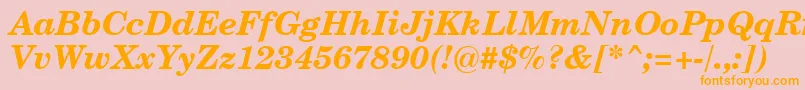 CenturySchoolbookBoldItalicSwa Font – Orange Fonts on Pink Background