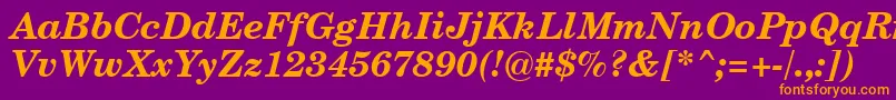 CenturySchoolbookBoldItalicSwa Font – Orange Fonts on Purple Background