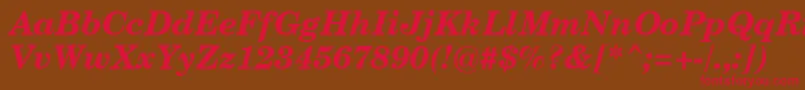CenturySchoolbookBoldItalicSwa Font – Red Fonts on Brown Background