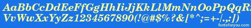 CenturySchoolbookBoldItalicSwa Font – Yellow Fonts on Blue Background