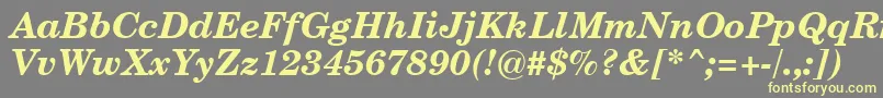 CenturySchoolbookBoldItalicSwa Font – Yellow Fonts on Gray Background