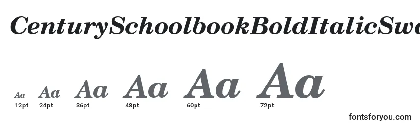Размеры шрифта CenturySchoolbookBoldItalicSwa