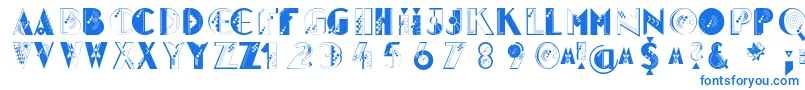 Glitter Font – Blue Fonts on White Background