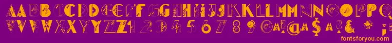 Glitter Font – Orange Fonts on Purple Background