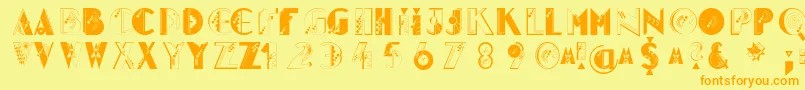 Glitter Font – Orange Fonts on Yellow Background