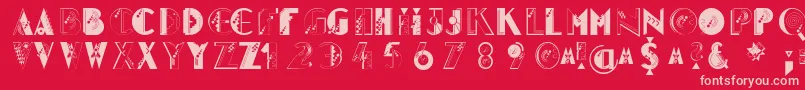 Glitter Font – Pink Fonts on Red Background