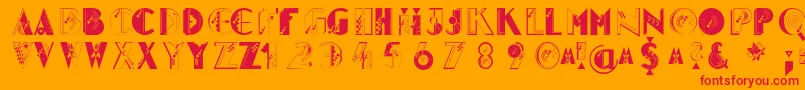 フォントGlitter – オレンジの背景に赤い文字