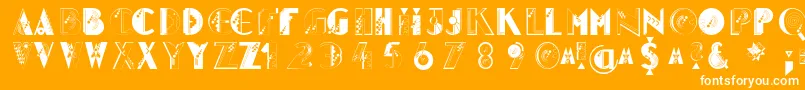 Glitter-Schriftart – Weiße Schriften auf orangefarbenem Hintergrund