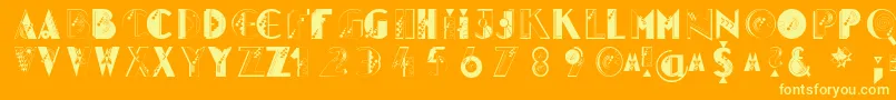 Glitter Font – Yellow Fonts on Orange Background