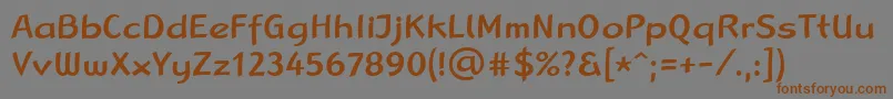 フォントLinotypeRanaMedium – 茶色の文字が灰色の背景にあります。