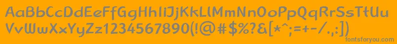 LinotypeRanaMedium-Schriftart – Graue Schriften auf orangefarbenem Hintergrund