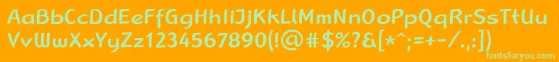 Шрифт LinotypeRanaMedium – зелёные шрифты на оранжевом фоне