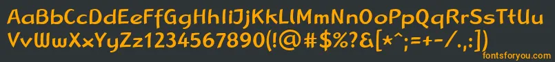 フォントLinotypeRanaMedium – 黒い背景にオレンジの文字