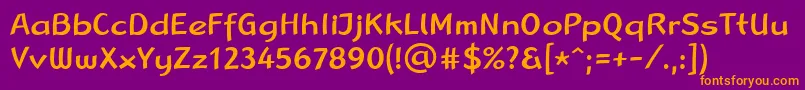 LinotypeRanaMedium Font – Orange Fonts on Purple Background