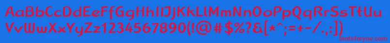 LinotypeRanaMedium Font – Red Fonts on Blue Background