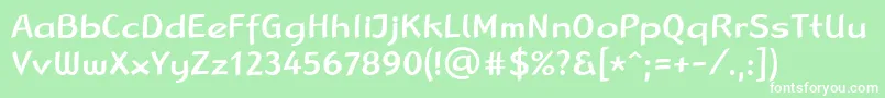 LinotypeRanaMedium-Schriftart – Weiße Schriften auf grünem Hintergrund
