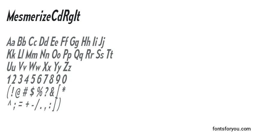 Schriftart MesmerizeCdRgIt – Alphabet, Zahlen, spezielle Symbole