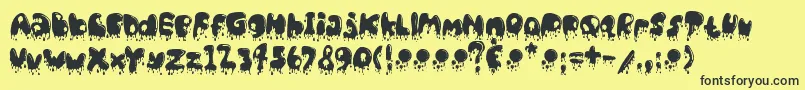 CatBasahKentalMenetes Font – Black Fonts on Yellow Background