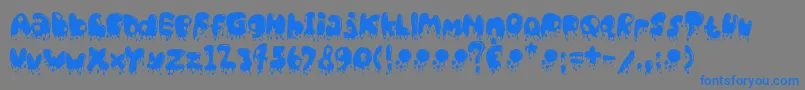 CatBasahKentalMenetes-Schriftart – Blaue Schriften auf grauem Hintergrund