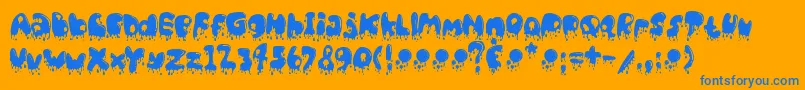 CatBasahKentalMenetes Font – Blue Fonts on Orange Background