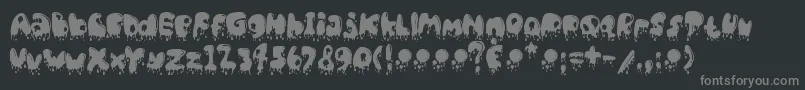CatBasahKentalMenetes-fontti – harmaat kirjasimet mustalla taustalla