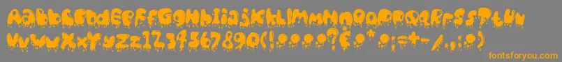 CatBasahKentalMenetes Font – Orange Fonts on Gray Background