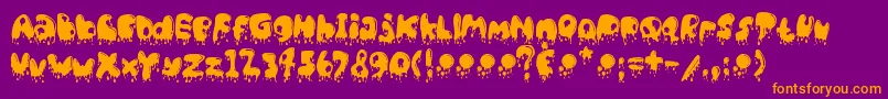 CatBasahKentalMenetes Font – Orange Fonts on Purple Background