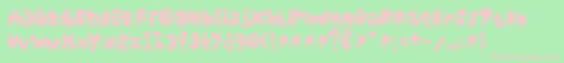 CatBasahKentalMenetes-fontti – vaaleanpunaiset fontit vihreällä taustalla